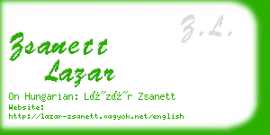 zsanett lazar business card